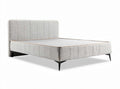 Boxspringbed met gestoffeerde hoofdbord van stof 200 x 160 x 100cm grijs