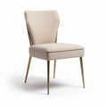 Beige eetstoel met metalen poten en een afmeting van 45 x 45 x 85cm