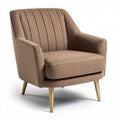 bruine stoffen fauteuil met gouden poten 80 x 70 x 80cm